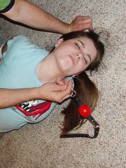 She didnt like the tight gag!