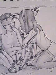 Scarf bound and panty gagged