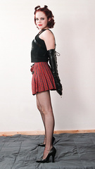 NYB - Katie Jordan - Fishnets and armbinder
