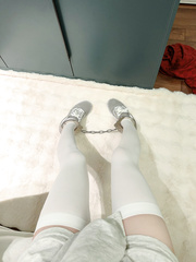 My Sweet White Stockings and Handcuffs