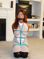 DB - Redhead in body stockings and boots