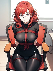 Anime Bondage Secretary tied up in the office