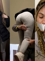 Ebony tape gagged