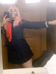 Crossdresser tape gagged