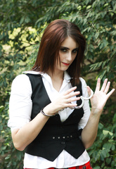 Horny girl in handcuffs