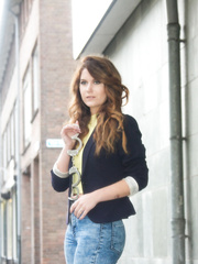 Girl, jeans, handcuffs