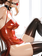 cumming in latex and ballgag part 1