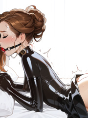 cumming in latex and ballgag part 2