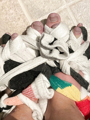 My toes in *** bondage