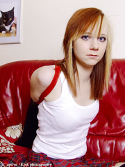 Armbinder on a couch