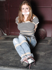Sexiest brunette bound in van