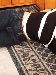 sexy girl in jeans bound