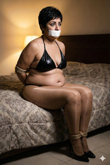PVC bikini+pantyhose+tape = all night party