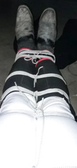 My bound legs in riding-jodhpurs and Boots
