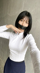 Asian Girl Tape Gagged 08 [Black]