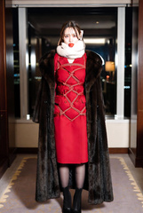 Fur coat bondage