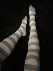 Femboy tied up with Cuffs (Blue/White)