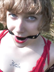 Girl bound at picnic