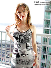 NYbound - Elkie cooper - handcuffed on balcony
