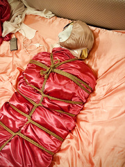 satin mummification bondage