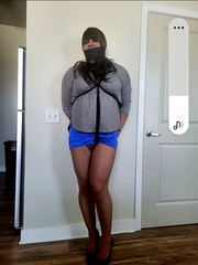Crossdresser bound and gagged