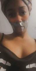Beauty ebony tape gagged