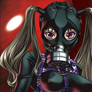 Latex gasmask doll